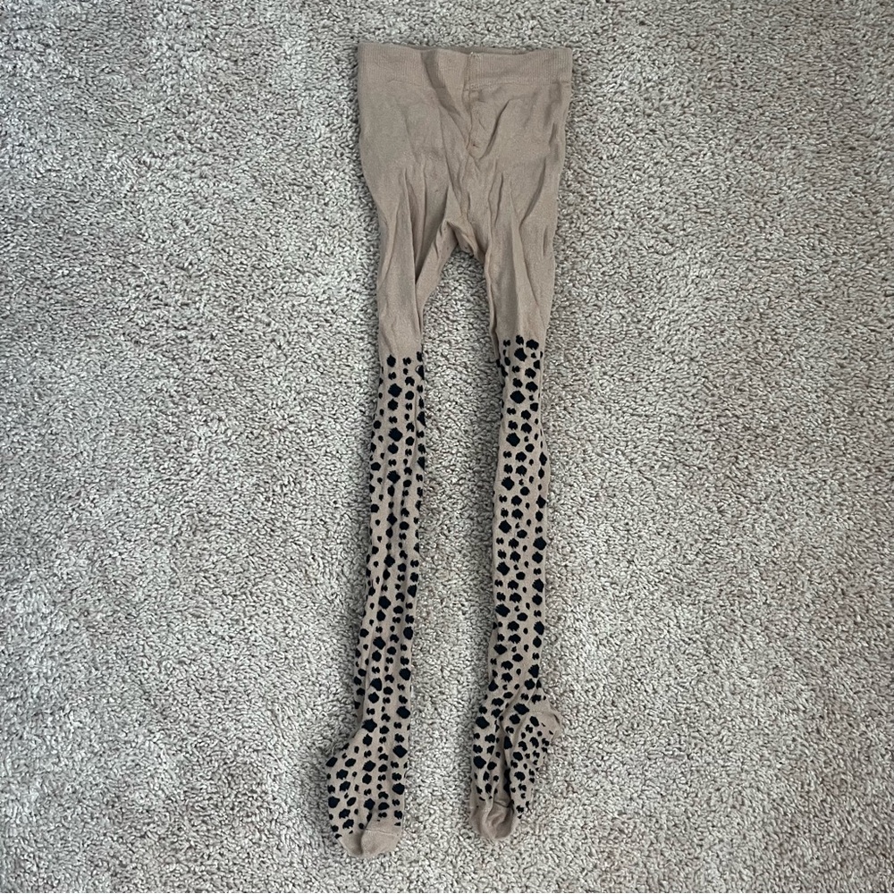 Girls’ Popupshop Brown and Black Leopard Print Tights 5-6 yrs